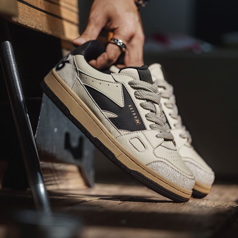 Maden platform tenisice za muškarce, casual retro stil, niski gornji dio, debela gumena potplat i prozračna mrežasta podstava