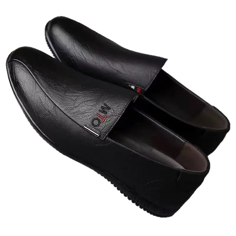 Muške casual kožne cipele – PU gornji dio, plastična potplata, okrugli vrh, niski potpetica 1–3 cm, stil leisure/business casual, ljeto