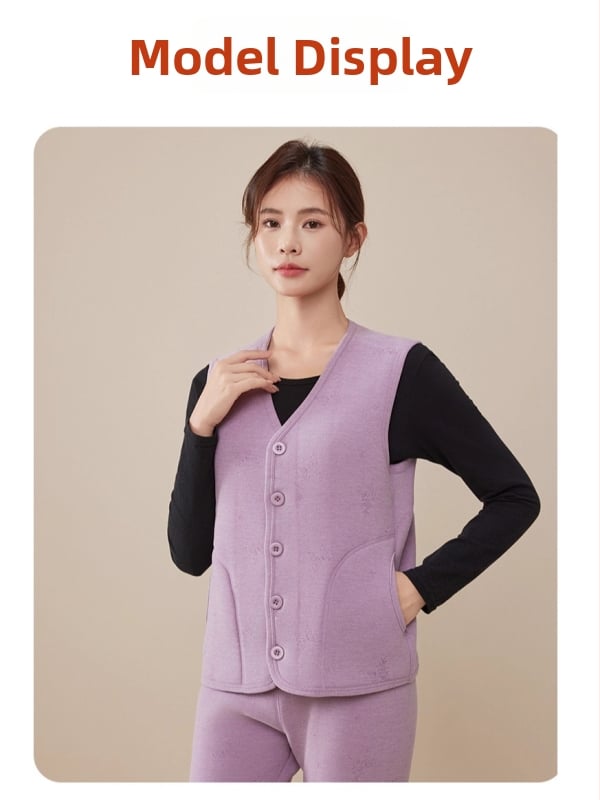 Жилетка за зима с пълнеж от полиестер-памук, полиестерна тъкан, У-образна яка, свободен силует