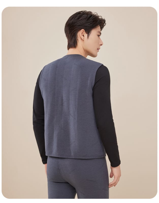 Жилетка за зима с пълнеж от полиестер-памук, полиестерна тъкан, У-образна яка, свободен силует