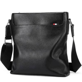 Muška kožna crossbody torba za poslovna putovanja, model 1882-1, ultra lagana, unutarnja podstava od poliestera