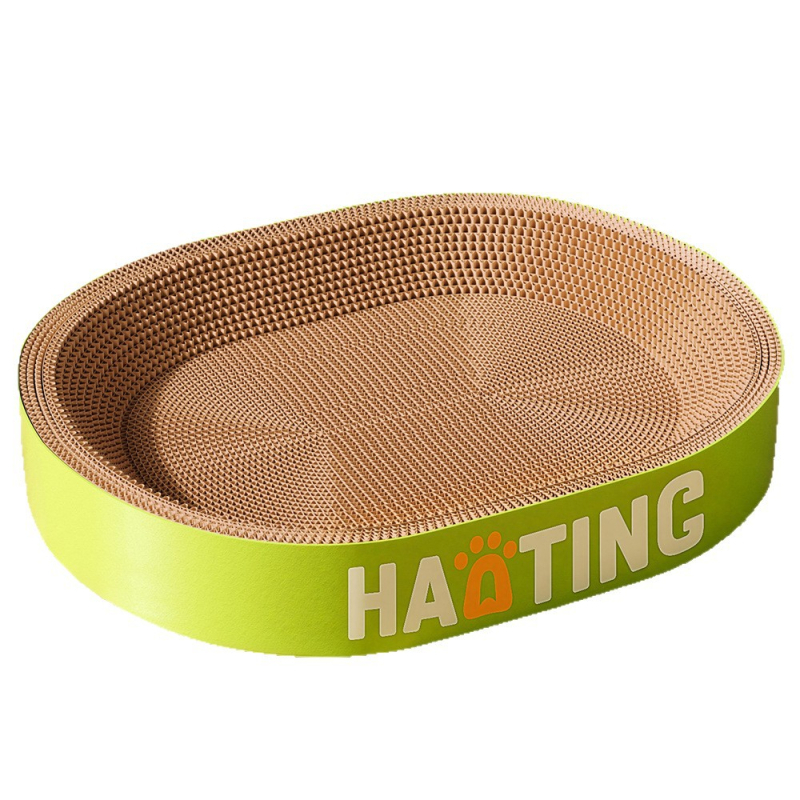 Дъска за надраскване на котки с интегрирана кръгла котешка пещера от гофрирана хартия