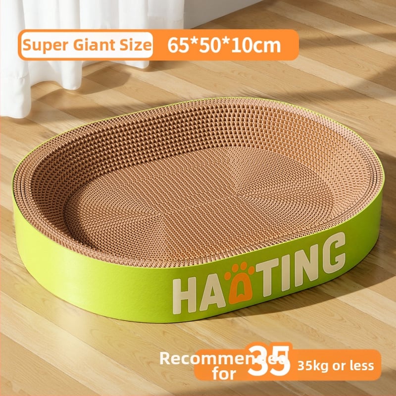 Дъска за надраскване на котки с интегрирана кръгла котешка пещера от гофрирана хартия