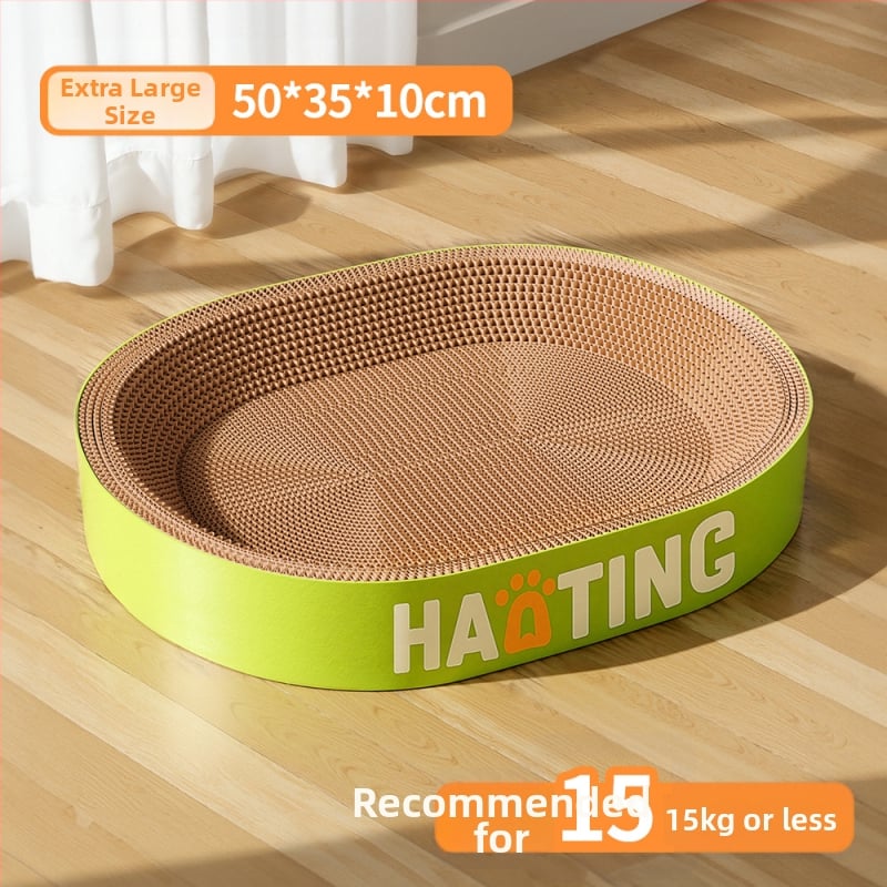 Дъска за надраскване на котки с интегрирана кръгла котешка пещера от гофрирана хартия