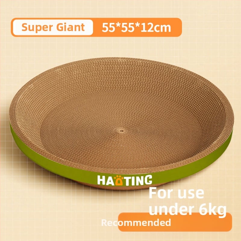 Дъска за надраскване на котки с интегрирана кръгла котешка пещера от гофрирана хартия