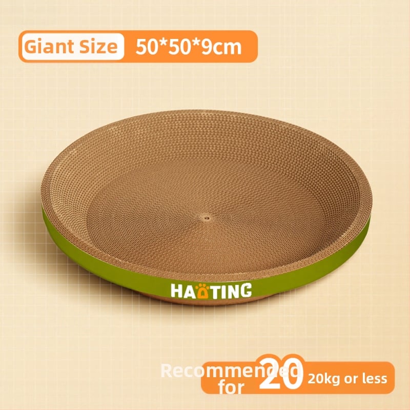 Дъска за надраскване на котки с интегрирана кръгла котешка пещера от гофрирана хартия