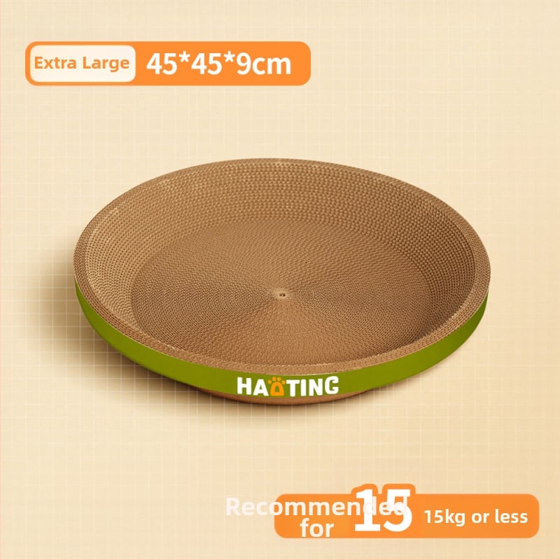 Дъска за надраскване на котки с интегрирана кръгла котешка пещера от гофрирана хартия