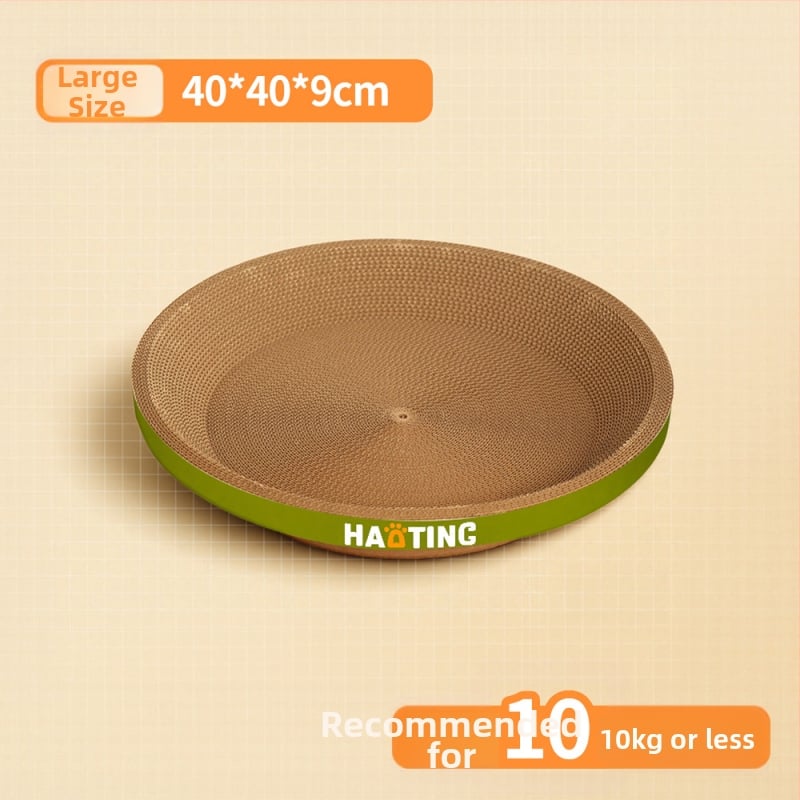 Дъска за надраскване на котки с интегрирана кръгла котешка пещера от гофрирана хартия