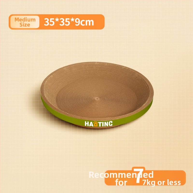 Дъска за надраскване на котки с интегрирана кръгла котешка пещера от гофрирана хартия