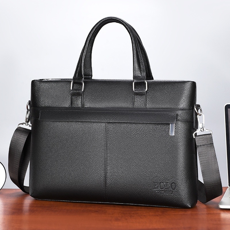 PU кожена мъжка делова чанта-портфейл, хоризонтална, за командировки; Стил: бизнес командировка; Материал: PU; Шаблон: едноцветен; Подплата: полиестер; Функции: водоустойчива, разширение, намалява натоварване