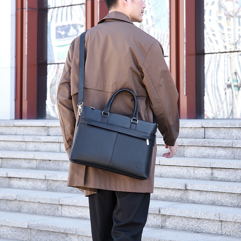 PU кожена мъжка делова чанта-портфейл, хоризонтална, за командировки; Стил: бизнес командировка; Материал: PU; Шаблон: едноцветен; Подплата: полиестер; Функции: водоустойчива, разширение, намалява натоварване