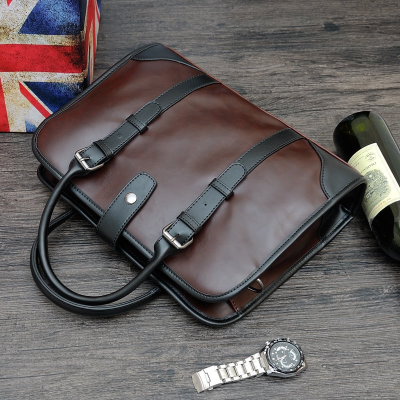 Cafenkelvri Poslovna torba za laptop s crossbody nošenjem, vodootporna PU, podstava od poliestera