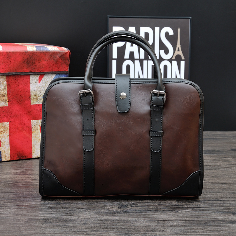Cafenkelvri Poslovna torba za laptop s crossbody nošenjem, vodootporna PU, podstava od poliestera