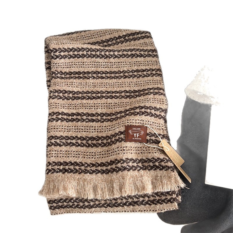 Дамски warp-knit шал от вълнена смес, дълъг, зимен, запазва топлината