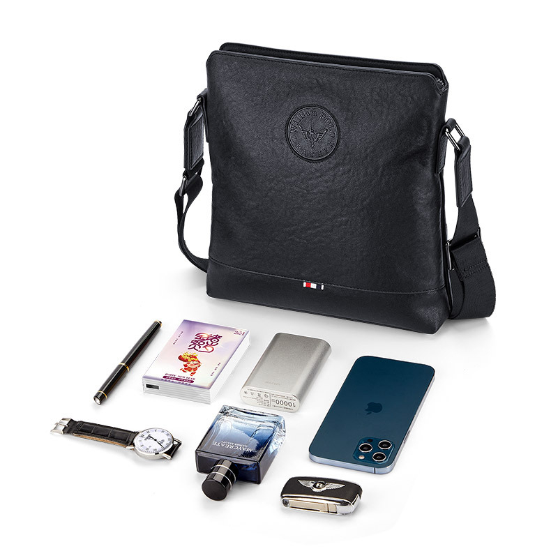 Muška torba preko ramena od prave kože s anti-theft funkcijom, koža prvog sloja, crossbody za poslovno putovanje – WILLIAMPOLO