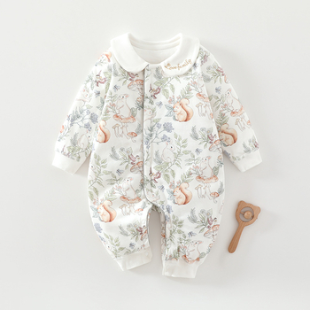 Βρεφικός ολόσωμος φορμά βαμβακιού, χειμώνας, μακριά μανίκια, unisex