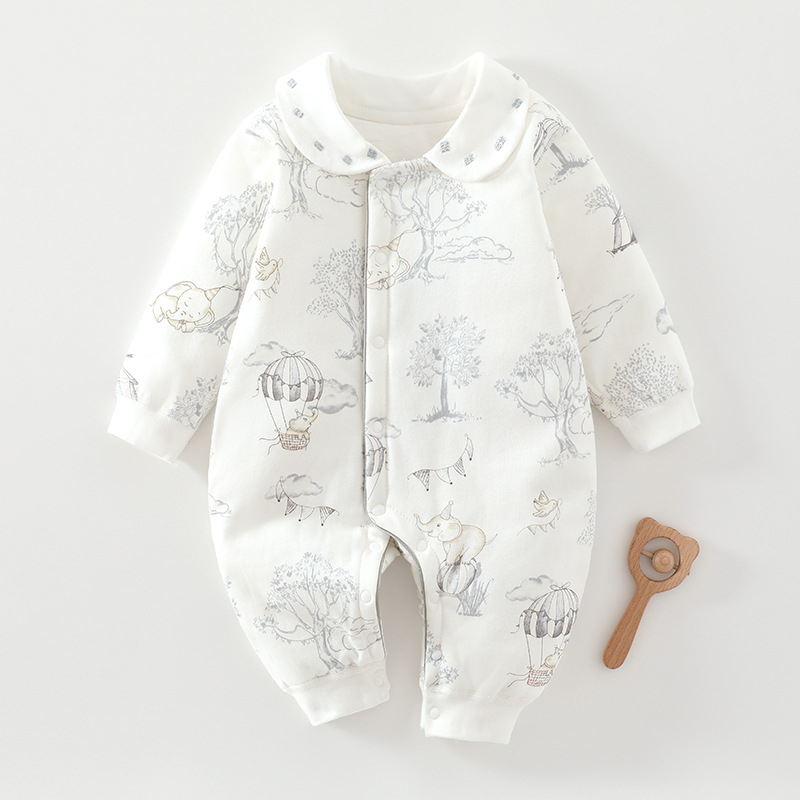 Βρεφικός ολόσωμος φορμά βαμβακιού, χειμώνας, μακριά μανίκια, unisex