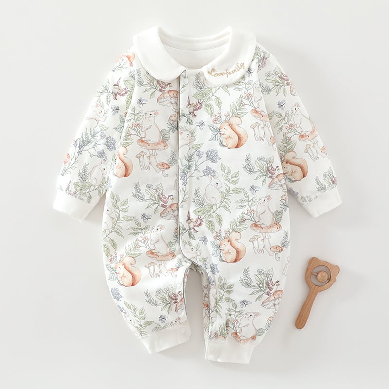 Βρεφικός ολόσωμος φορμά βαμβακιού, χειμώνας, μακριά μανίκια, unisex