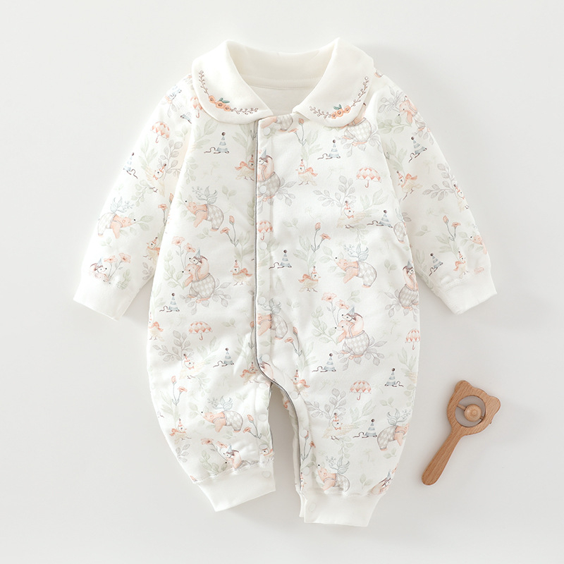 Βρεφικός ολόσωμος φορμά βαμβακιού, χειμώνας, μακριά μανίκια, unisex