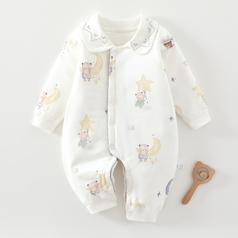 Βρεφικός ολόσωμος φορμά βαμβακιού, χειμώνας, μακριά μανίκια, unisex