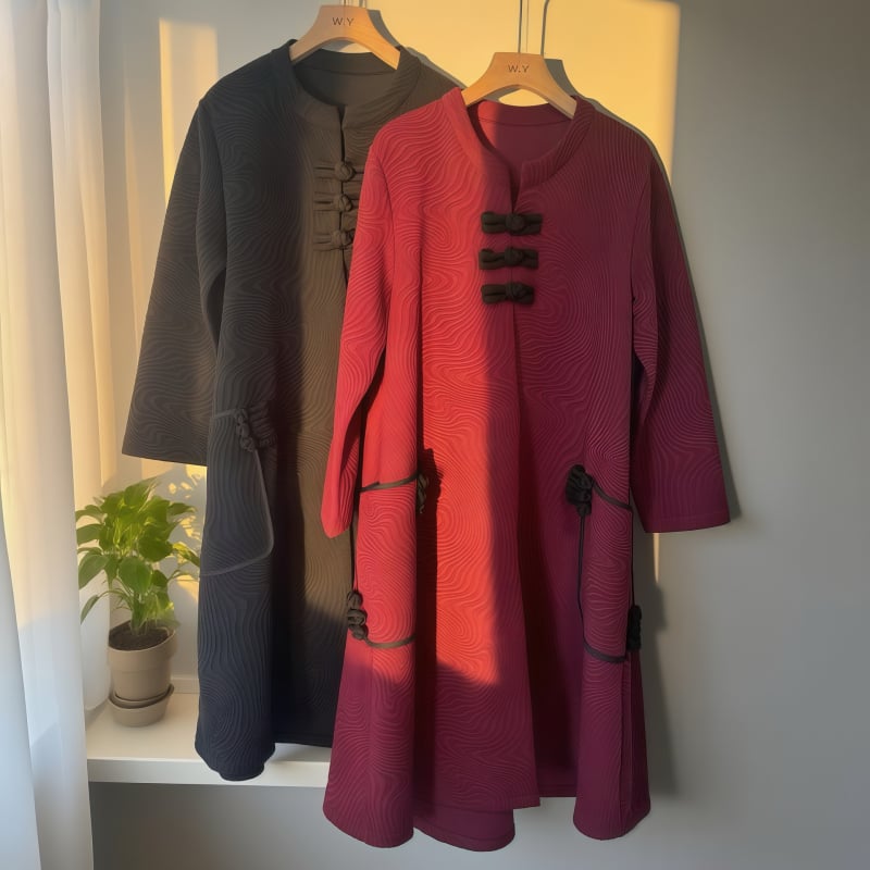 Vjenčana haljina za svekrvu – retro inspirirana, duga 90 cm, kineski stil, etnička mješavina tkanine 70–80% / 30–50%