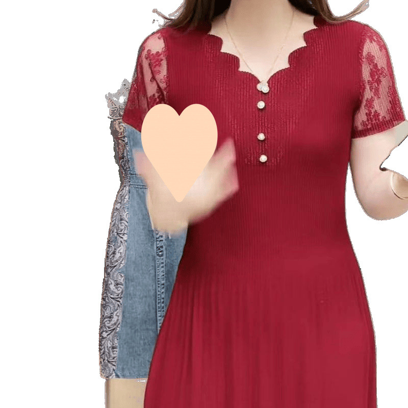 NORNS GIRL jednopojasna haljina od modalnog materijala, kratki rukavi, stojeći ovratnik, abstraktni uzorak, srednji struk, midi duljina