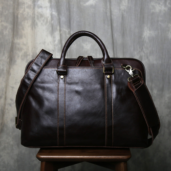 Üzleti táska valódi bőrből, első réteg marhabőrből, poliészter-pamut bélés, tárolási funkció, üzleti utakhoz alkalmas
