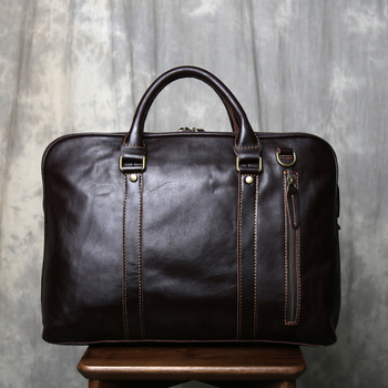 Üzleti táska valódi bőrből, első réteg marhabőrből, poliészter-pamut bélés, tárolási funkció, üzleti utakhoz alkalmas