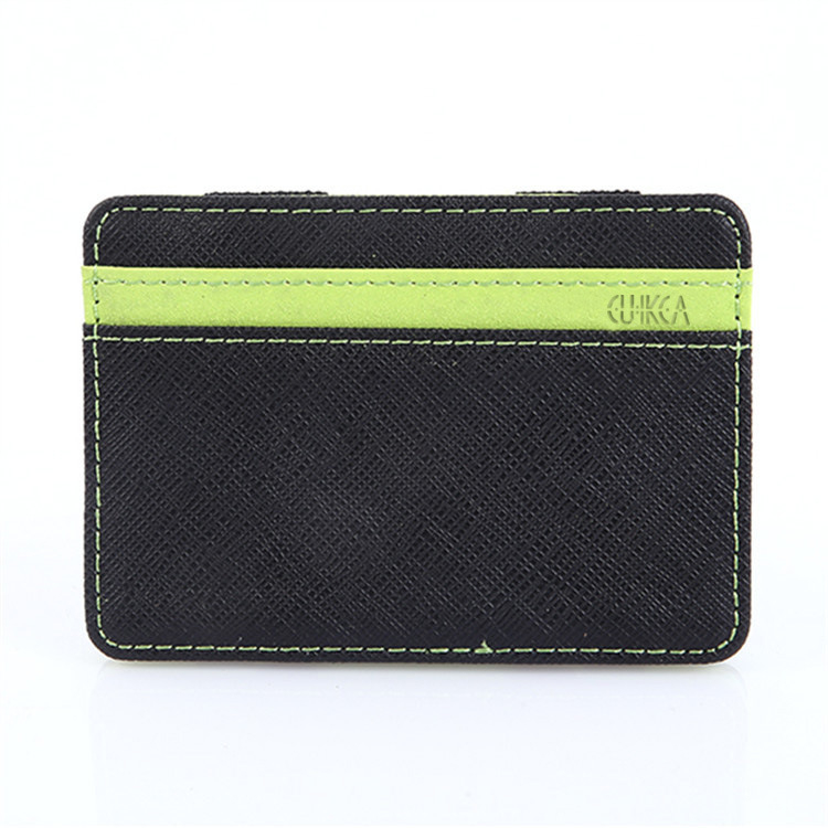 Férfi PU bőr kártyatartó, 1 hajtásos kialakítás, street style, egyszínű mintázat, belső szintetikus bőrrel