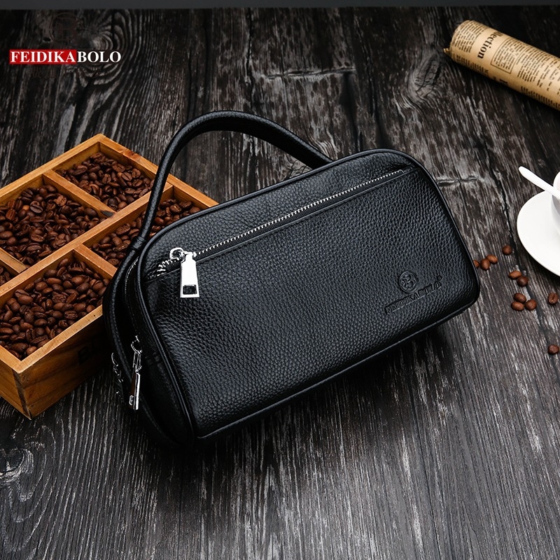 Férfi kézitáska, valódi bőr, felsőréteg borjúbőr, egyszínű, Business Elite stílus