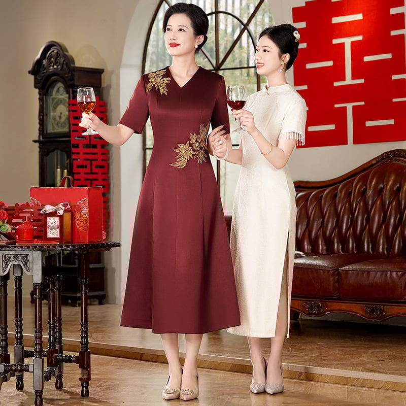 Elegáns nyári menyasszonyi ruha anyós számára, poliészter >95%, 2026 tavasz