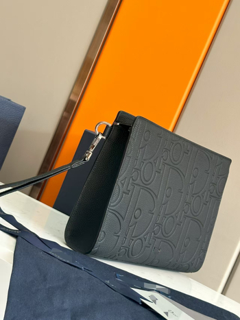 Muška kožna clutch torba, prvog sloja teleća koža, najlon podstava, gradski stil, za poslovna putovanja