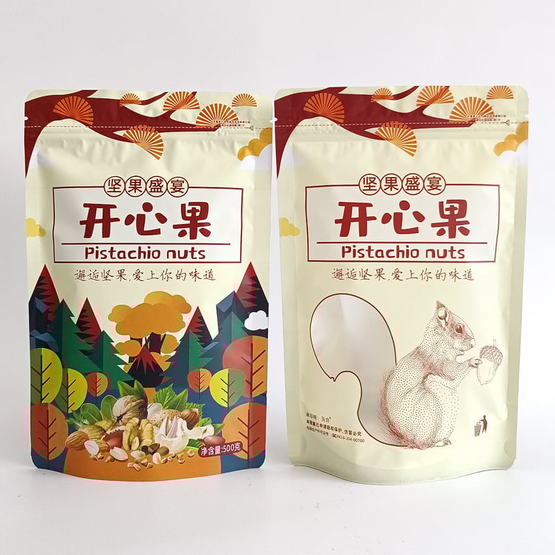 Geantă de ambalare a nucilor cu ZIP din plastic, pentru fructe uscate — Brand: Jichang Plastic Industry