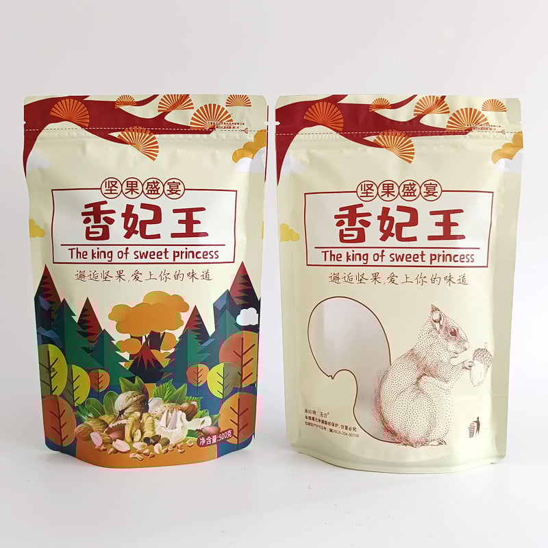 Geantă de ambalare a nucilor cu ZIP din plastic, pentru fructe uscate — Brand: Jichang Plastic Industry