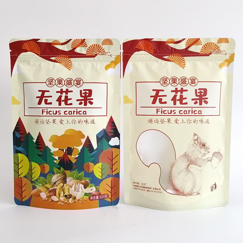 Geantă de ambalare a nucilor cu ZIP din plastic, pentru fructe uscate — Brand: Jichang Plastic Industry