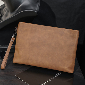 Férfi clutch táska PU bőrrel, vízálló és kopásálló, üzleti utazáshoz, dokumentumtáska