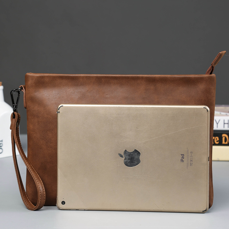 Férfi clutch táska PU bőrrel, vízálló és kopásálló, üzleti utazáshoz, dokumentumtáska