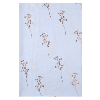 Női sál aranyozott ág mintával — poliészter; sima szövés; nyomtatás; dekoráció; geometriai mintázat