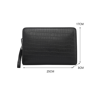 Muška clutch torba od prave kože, zaštita od krađe, gradski stil, jednostavan uzorak, podstava od poliestera, Boliao