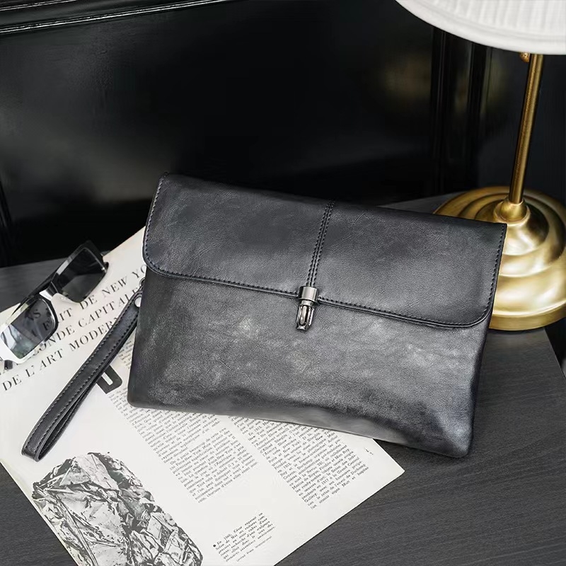 Muška clutch torba s urbanim minimalističkim stilom, PU koža, vodootporna, podstava od poliestera, veliki kapacitet