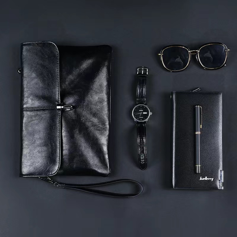 Muška clutch torba s urbanim minimalističkim stilom, PU koža, vodootporna, podstava od poliestera, veliki kapacitet