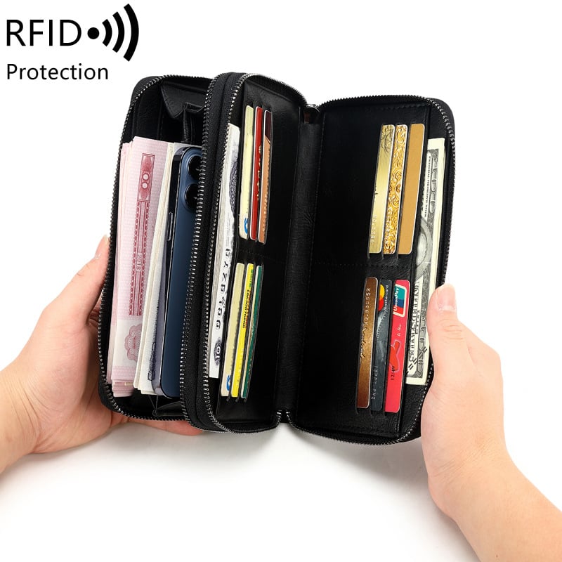 RFID kártyatartó pénztárca – PU bőr, városi minimalist design, lopás elleni védelem, antimagnetikus, modell QB327