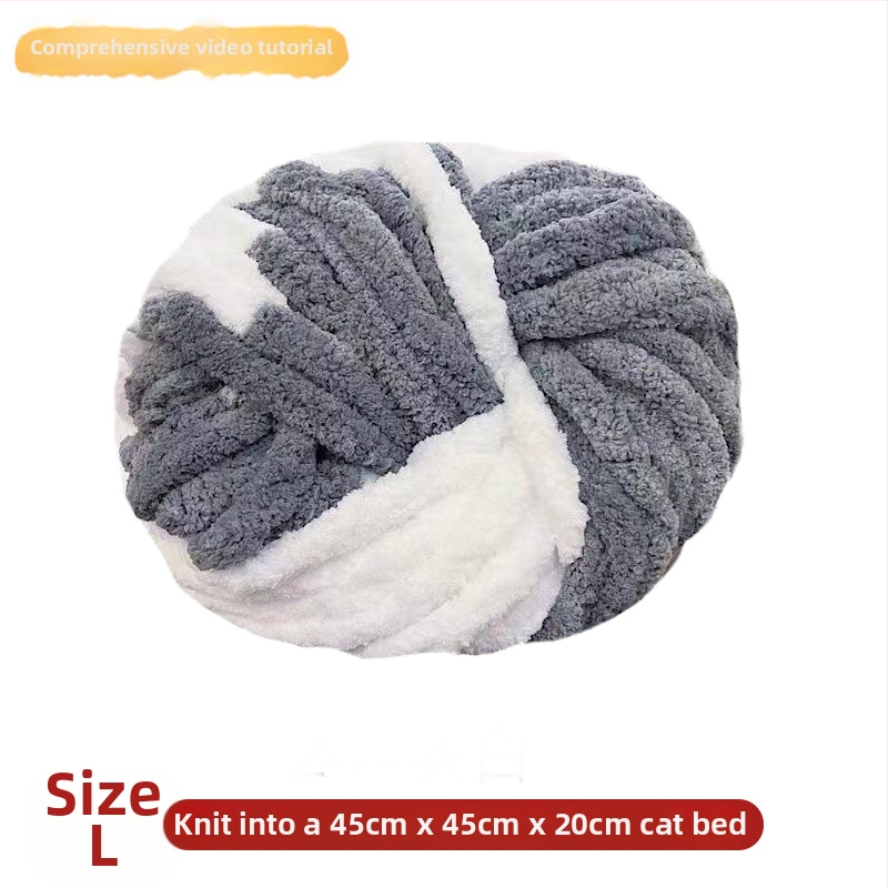 Κυκλικό γατόσπιτο από μαλλί, ημι-κλειστό, αναπνεόμενο, για εσωτερική χρήση, κατάλληλο για γάτες και σκύλους