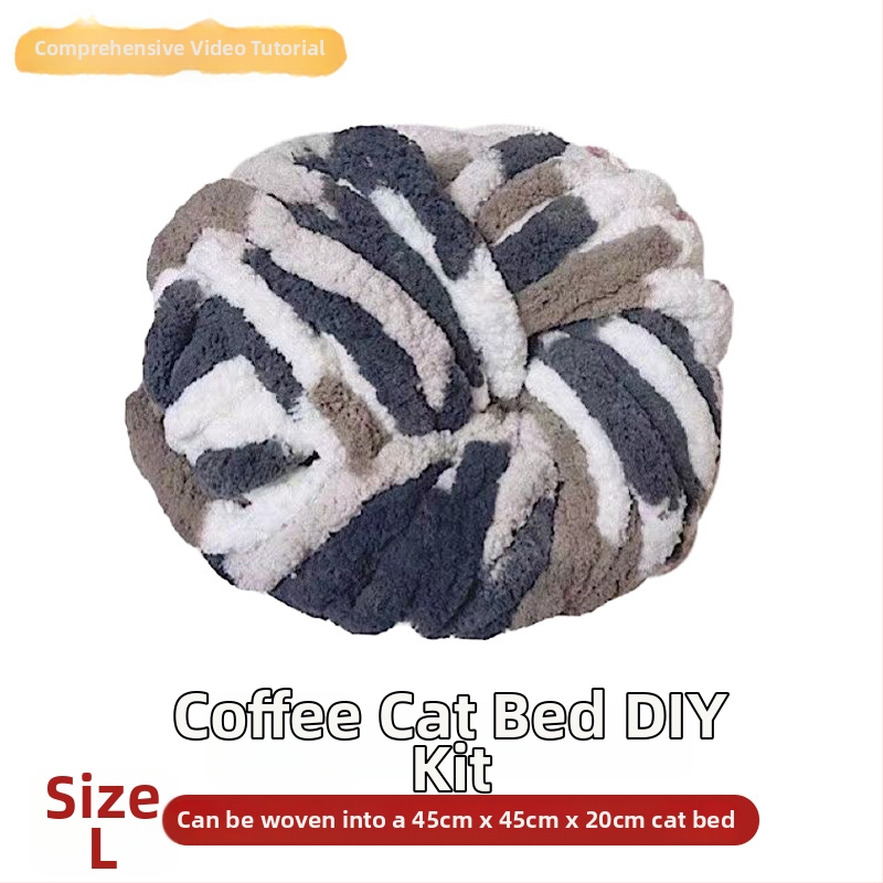 Κυκλικό γατόσπιτο από μαλλί, ημι-κλειστό, αναπνεόμενο, για εσωτερική χρήση, κατάλληλο για γάτες και σκύλους