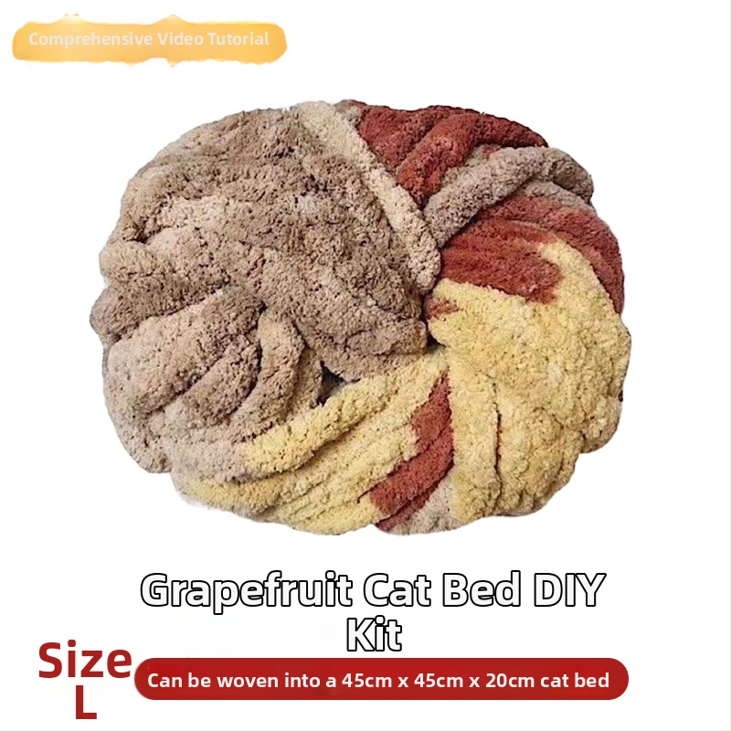 Κυκλικό γατόσπιτο από μαλλί, ημι-κλειστό, αναπνεόμενο, για εσωτερική χρήση, κατάλληλο για γάτες και σκύλους