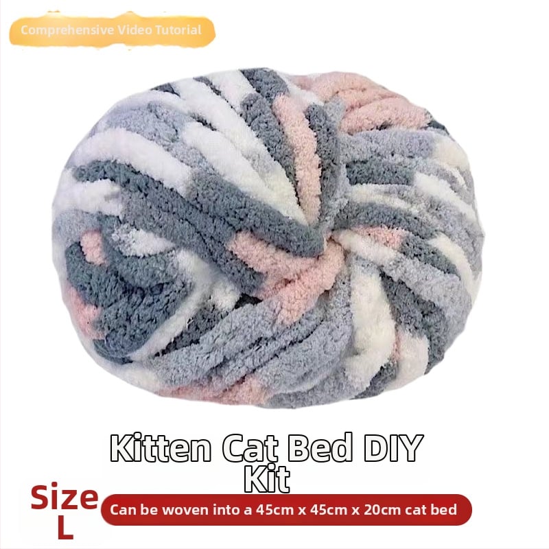 Κυκλικό γατόσπιτο από μαλλί, ημι-κλειστό, αναπνεόμενο, για εσωτερική χρήση, κατάλληλο για γάτες και σκύλους