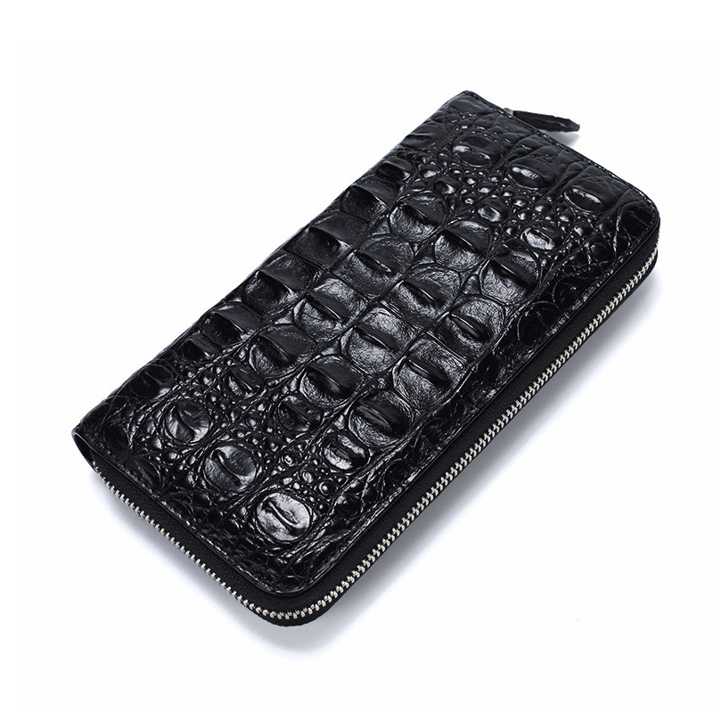 Muška clutch torba od kože krokodila, prava koža, otporna na habanje, jednofarbna, podstava od prvog sloja teleće kože, poslovni stil