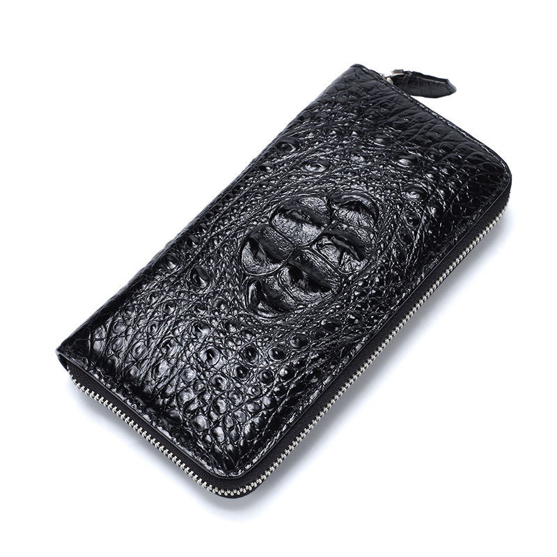 Muška clutch torba od kože krokodila, prava koža, otporna na habanje, jednofarbna, podstava od prvog sloja teleće kože, poslovni stil