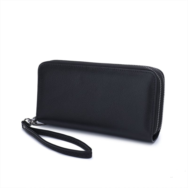 Férfi pénztárca valódi bőrből, felső réteg marhabőrből, bi-fold dizájn, nagy kapacitás, dupla cipzár