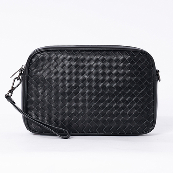 Muška crossbody torba od kože prvog sloja, tkanata tekstura, ulični stil, ultralagana, otporna na habanje, podstava od najlona